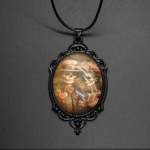Skeleton Gothic Cameo Necklace